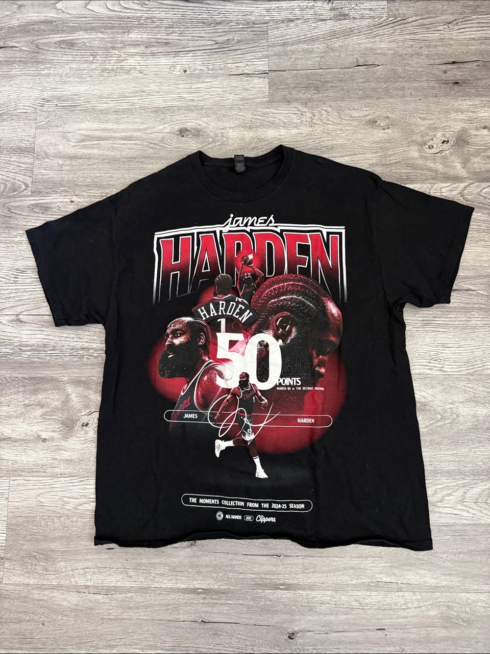 Gildan James Harden 50 Points Graphic Tee - Black/Red